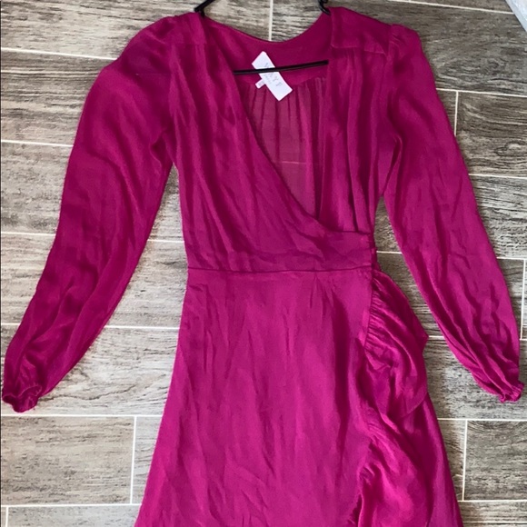 Fuchsia wrap dress - Picture 3 of 4
